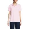 Lands’ End Essentials Women’s Short Sleeve All Day Comfort Polo Shirt – 100% Cotton Won’t Shrink Pill Fade(Ice Pink)