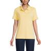 Lands’ End Essentials Women’s Short Sleeve All Day Comfort Polo Shirt – 100% Cotton Won’t Shrink Pill Fade(Maize)