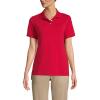 Lands’ End Essentials Women’s Short Sleeve All Day Comfort Polo Shirt – 100% Cotton Won’t Shrink Pill Fade(Red)