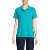 Lands’ End Essentials Women’s Short Sleeve All Day Comfort Polo Shirt – 100% Cotton Won’t Shrink Pill Fade(Teal Breeze)