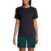 Lands’ End Essentials Women’s Short-Sleeve Soft Cotton T-Shirt – Tailored Feminine Fit(Black)