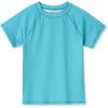 Lands’ End Girls Graphic Mock Neck UPF 50 Sun Protection Rash Guard(Tile Blue)