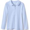 Lands’ End Girls Long Sleeve Peter Pan Collar Polo Shirt(Blue)