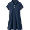 Lands’ End Girls Short Sleeve Interlock Polo Dress(Classic Navy)