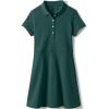 Lands’ End Girls Short Sleeve Interlock Polo Dress(Evergreen)