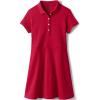 Lands’ End Girls Short Sleeve Interlock Polo Dress(Red)