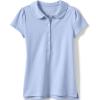 Lands’ End Girls Short Sleeve Peter Pan Collar Polo Shirt(Blue)