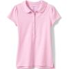 Lands’ End Girls Short Sleeve Peter Pan Collar Polo Shirt(Ice Pink)