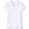 Lands’ End Girls Short Sleeve Peter Pan Collar Polo Shirt(White)