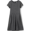 Lands’ End Girls Short Sleeve Ponte Dress(Charcoal Heather)