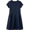 Lands’ End Girls Short Sleeve Ponte Dress(Classic Navy)