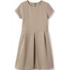 Lands’ End Girls Short Sleeve Ponte Dress(Khaki)