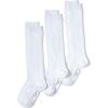 Lands’ End Girls Solid Cable Knee Socks (3-pack)(White)
