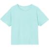 Lands’ End Girls Terry T-Shirt(Baja Blue Daisies)