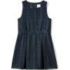 Lands’ End Girls Uniform Plaid Jumper(Classic Navy/Evergreen Plaid)