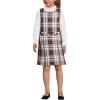 Lands’ End Girls Uniform Plaid Jumper(Garnet/Khaki Plaid)