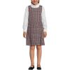 Lands’ End Girls Uniform Plaid Jumper(Gray Heather/Maroon Plaid)