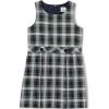Lands’ End Girls Uniform Plaid Jumper(White/Evergreen Plaid)