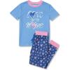 Lands’ End Kids Short Sleeve Top and Jogger Bottom Pajama Set(Purple Sketch Hearts)