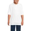 Lands’ End School Uniform Big Kids Short Sleeve Banded Bottom Polo Shirt(White)