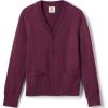 Lands’ End School Uniform Boys Cotton Modal Button Front Cardigan Sweater(Burgundy)