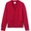 Lands’ End School Uniform Boys Cotton Modal Button Front Cardigan Sweater(Red)