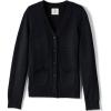 Lands’ End School Uniform Girls Cotton Modal Button Front Cardigan Sweater(Black)