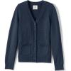 Lands’ End School Uniform Girls Cotton Modal Button Front Cardigan Sweater(Classic Navy)