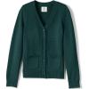 Lands’ End School Uniform Girls Cotton Modal Button Front Cardigan Sweater(Evergreen)