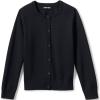 Lands’ End School Uniform Girls Cotton Modal Cardigan Sweater(Black)