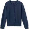 Lands’ End School Uniform Girls Cotton Modal Cardigan Sweater(Classic Navy)