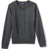 Lands’ End School Uniform Girls Cotton Modal Cardigan Sweater(Coal Heather)