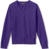 Lands’ End School Uniform Girls Cotton Modal Cardigan Sweater(Deep Purple)