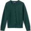 Lands’ End School Uniform Girls Cotton Modal Cardigan Sweater(Evergreen)