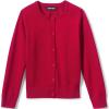 Lands’ End School Uniform Girls Cotton Modal Cardigan Sweater(Red)