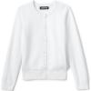 Lands’ End School Uniform Girls Cotton Modal Cardigan Sweater(White)