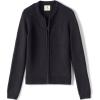 Lands’ End School Uniform Girls Cotton Modal Zip-Front Cardigan Sweater(Black)