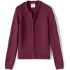 Lands’ End School Uniform Girls Cotton Modal Zip-Front Cardigan Sweater(Burgundy)