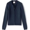 Lands’ End School Uniform Girls Cotton Modal Zip-Front Cardigan Sweater(Classic Navy)