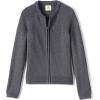 Lands’ End School Uniform Girls Cotton Modal Zip-Front Cardigan Sweater(Coal Heather)