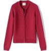Lands’ End School Uniform Girls Cotton Modal Zip-Front Cardigan Sweater(Red)