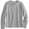 Lands’ End School Uniform Girls Long Sleeve Essential T-Shirt(Gray Heather)