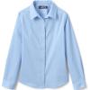 Lands’ End School Uniform Girls No Gape Long Sleeve Stretch Shirt(Light Sea Blue)