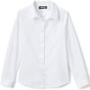 Lands’ End School Uniform Girls No Gape Long Sleeve Stretch Shirt(Pearl White)
