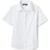 Lands’ End School Uniform Girls No Gape Short Sleeve Stretch Shirt(Pearl White)