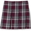 Lands’ End School Uniform Girls Plaid Box Pleat Skirt Top of The Knee(Burgundy/Gray Plaid)