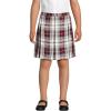 Lands’ End School Uniform Girls Plaid Box Pleat Skirt Top of The Knee(Garnet/Khaki Plaid)