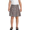 Lands’ End School Uniform Girls Plaid Box Pleat Skirt Top of The Knee(Gray Heather/Maroon Plaid)