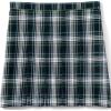 Lands’ End School Uniform Girls Plaid Box Pleat Skirt Top of The Knee(White/Evergreen Plaid)