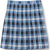 Lands’ End School Uniform Girls Plaid Pleated Skirt Below The Knee(Clear Blue Plaid)